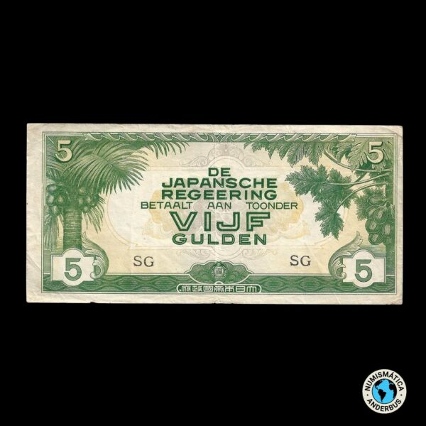 Indias Holandesas 5 Gulden 1942 (ND)