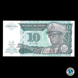 Zaire 10 Nuevos Zaires 1993