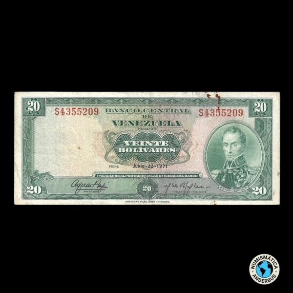 Venezuela 20 Bolívares 1971