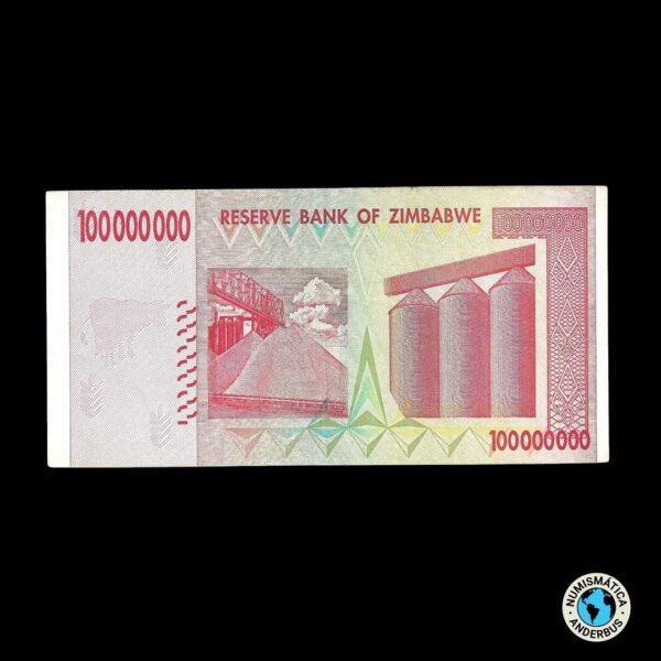 Zimbawe 100.000.000 Dólares 2008 - Imagen 2