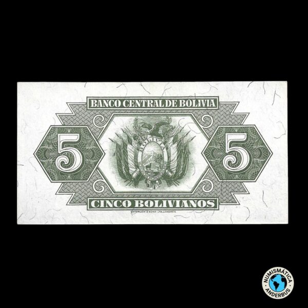 Bolivia 5 Bolivianos 1928 - Imagen 2