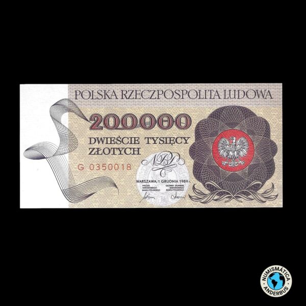 Polonia 200.000 Zlotych 1989
