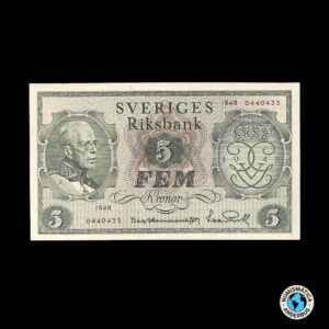 Suecia 5 Coronas 1948