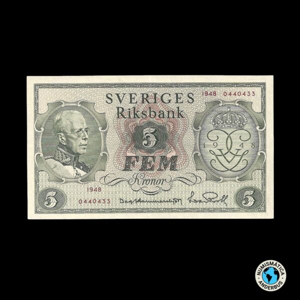 Suecia 5 Coronas 1948