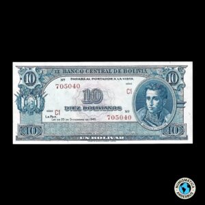Bolivia 10 Bolivianos L. 1945