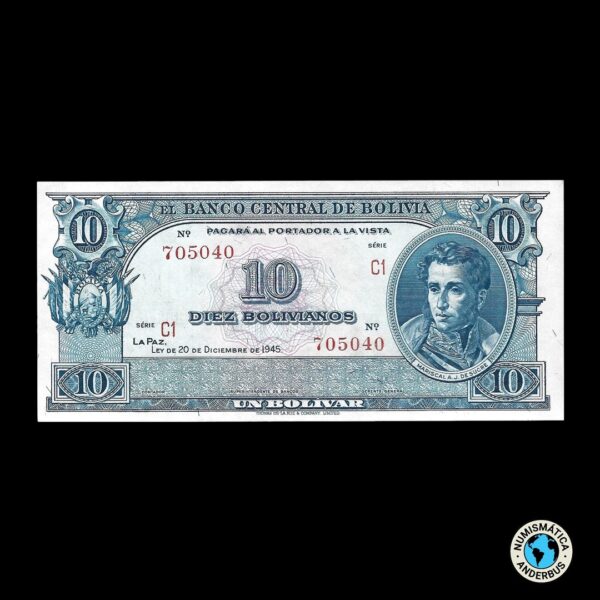 Bolivia 10 Bolivianos L. 1945