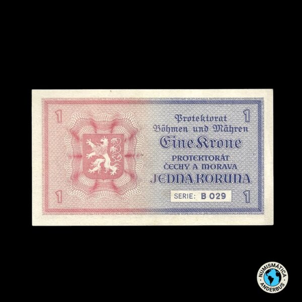 Bohemia y Moravia 1 Corona 1940 (ND) - Imagen 2
