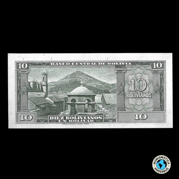 Bolivia 10 Bolivianos L. 1945 - Imagen 2