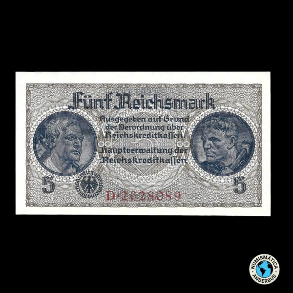 Alemania (3er. Reich) 5 Reichsmark 1940-1945 (ND)