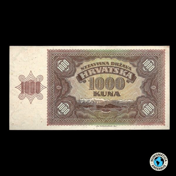 Croacia 1.000 Kuna 1941 - Imagen 2
