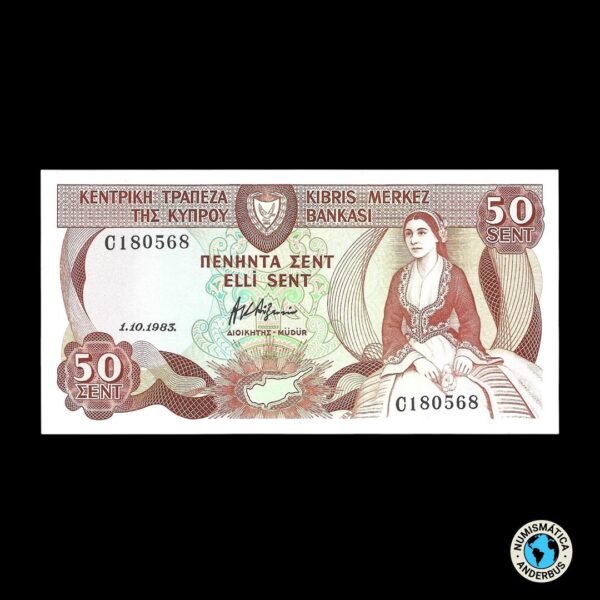 Chipre 50 Cents 1983