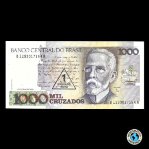 Brasil 1 Cruzado Novo S/ 1000 Cruzados 1989