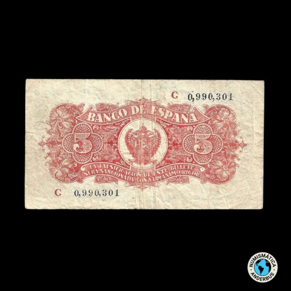 España 5 Pesetas 1937 - Imagen 2