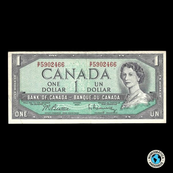 Canadá 1 dólar 1954 (1961 - 1972)