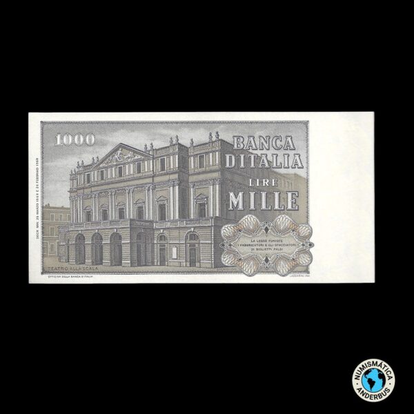 Italia 1.000 Lira 1969 - Imagen 2
