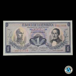 Colombia 1 Peso Oro 1969