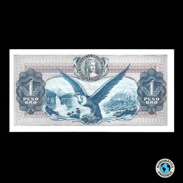 Colombia 1 Peso Oro 1969 - Imagen 2