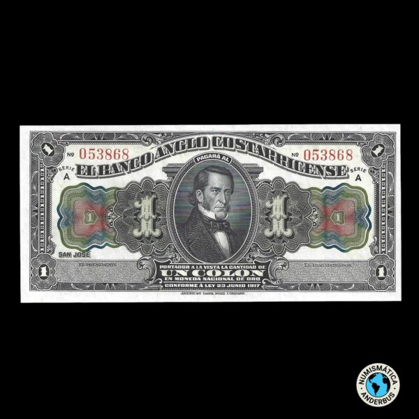 Costa Rica 1 Colón 1917