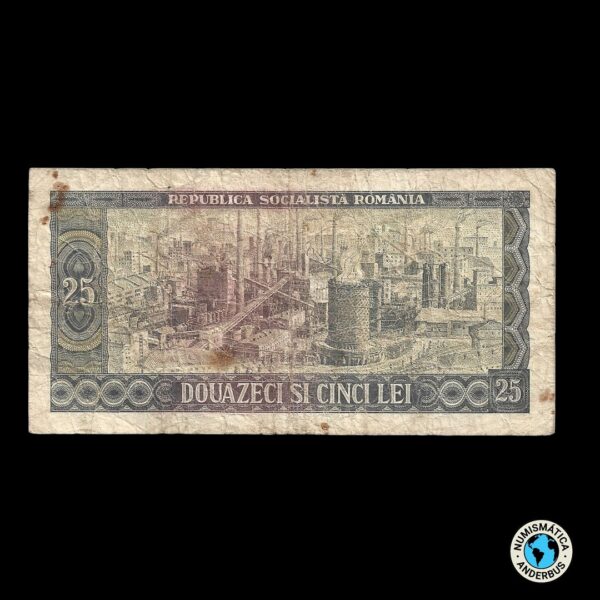 Rumania 25 Lei 1966 - Imagen 2