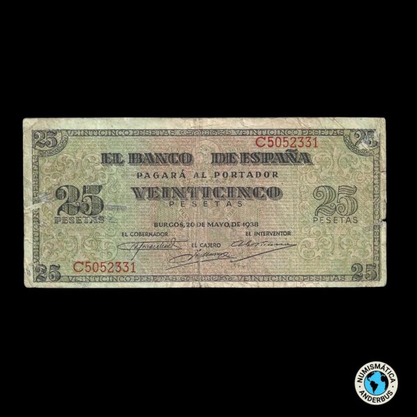 España 25 Pesetas 1938