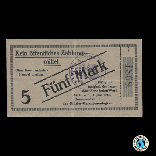 Alemania (Campos de Prisioneros de Halle) 5 Marcos 1916