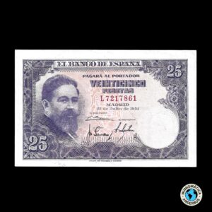 España 25 Pesetas 1954