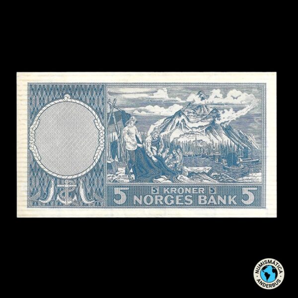 Noruega 5 Coronas 1955 - Imagen 2