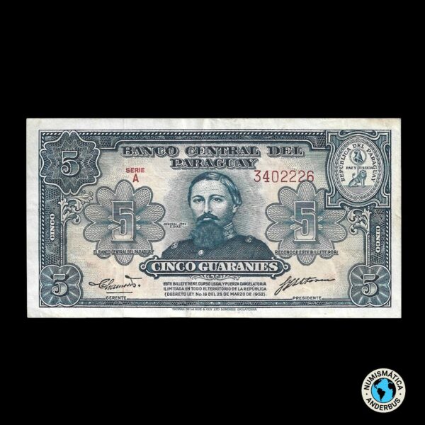 Paraguay 5 Guaraníes L.1952