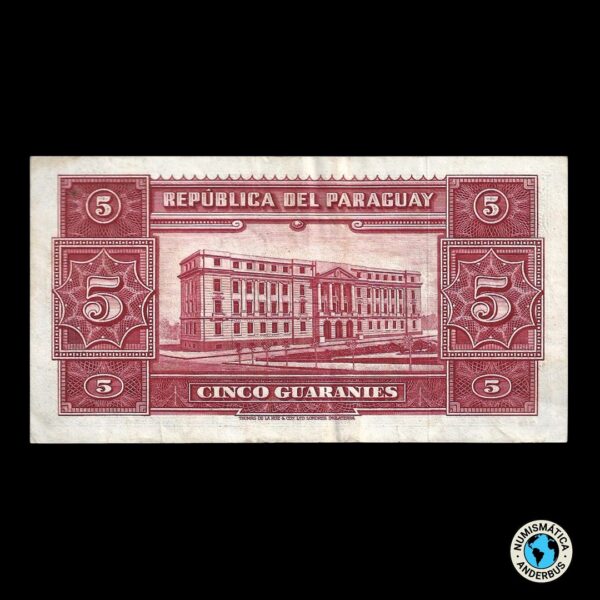 Paraguay 5 Guaraníes L.1952 - Imagen 2