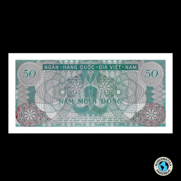 Vietnam del Sur 50 Dong 1969 - Imagen 2