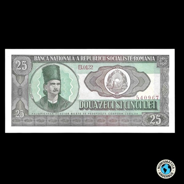 Rumanía 25 lei 1966