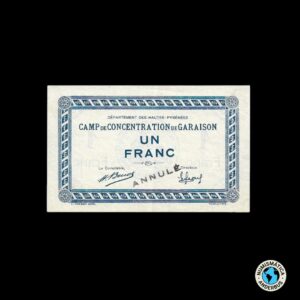 Francia - Garaison/ Campo de concentración  1 franco 1914-1918