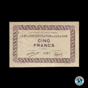 Francia - Garaison/ Campo de concentración 5 francos 1914-1918