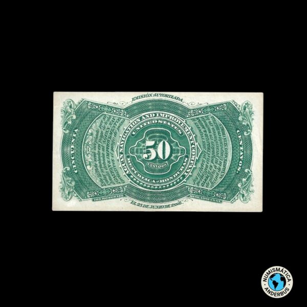 Honduras 50 centavos 1886 - Imagen 2