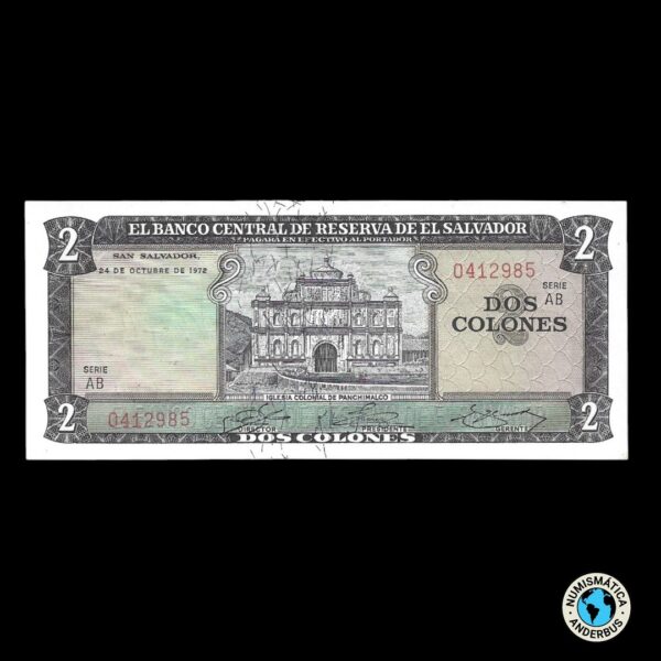 El Salvador 2 colones 1972
