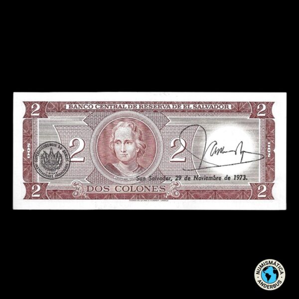 El Salvador 2 colones 1972 - Imagen 2