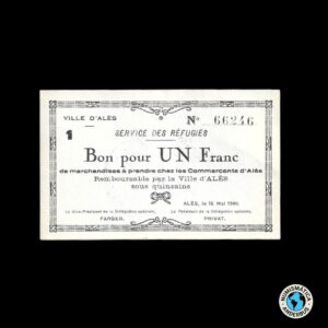 Francia - Ville D´Ales (Segunda Guerra) 1 franco 1940