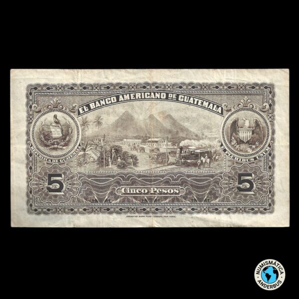 Guatemala 5 pesos 1920 - Imagen 2