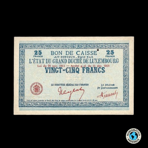 Luxemburgo 25 francos 1914-18 - Imagen 2