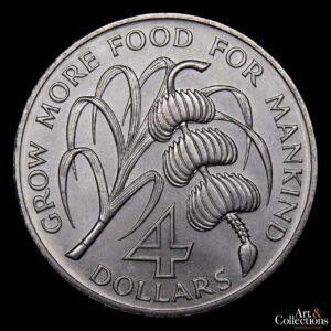 San Cristobal y Nieves 4 dolares 1970/ Inauguracion Del Banco de Desarrollo Del Caribe. Serie F.A.O.