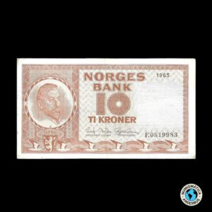 Noruega 10 Coronas 1965