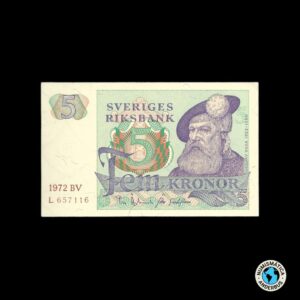 Suecia 5 Coronas 1972