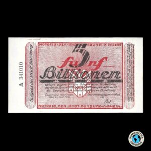 Alemania (Duisburg) 5 Billones Marcos 1923