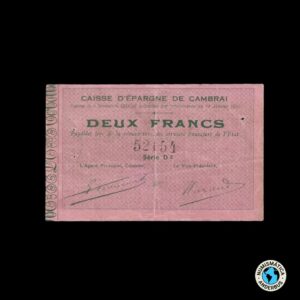 Francia 2 Francos 1914 (Cambrai - Caja de Ahorros)