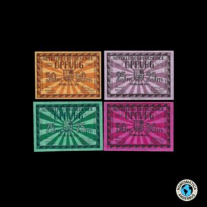 Alemania (Oppurg) Serie x 4 - 25, 50 (x2) y 75 pfennig  1921