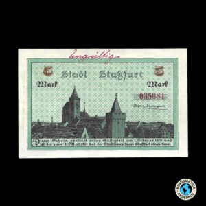 Alemania Ciudad de Stassfurt 5 marcos 1919 / "Cancelado"