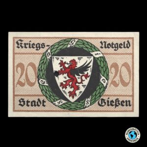 Alemania Ciudad de Giessen 20 marcos 1918 / "Cancelado"