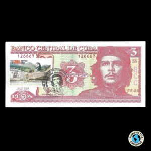 Cuba 3 pesos 2005 c/sello postal - PICK#123