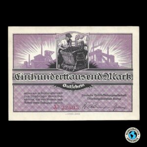 Alemania (Borna)100.000 marcos 1917/1923 "Corporacion alemana del petroleo"